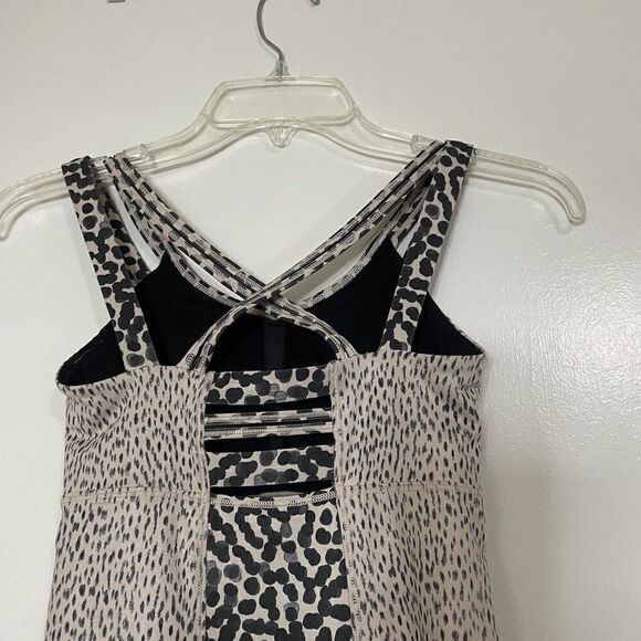 Lululemon Happy Strappy Tank Ace Spot Grain Black Dottie Dash Grain Black size 2 - Picture 5 of 8